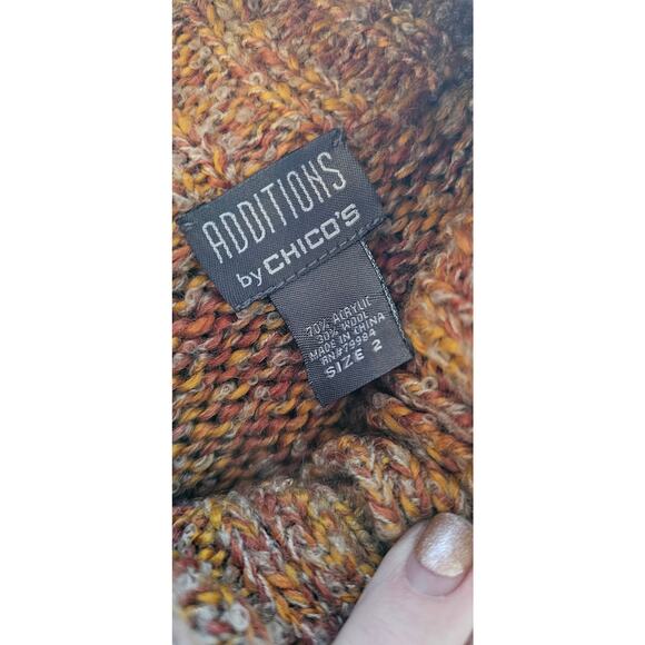 Additions By Chico's Cardigan Sweater Wool‎ Blend Knit Brown Womens 2 US Large - Picture 3 of 5